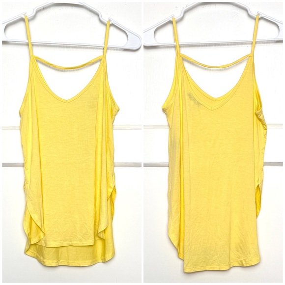 NWT Z SUPPLY Butter Yellow Stretch Jersey Back Detail Sleeveless V-Neck Tank XS - Picture 2 of 5